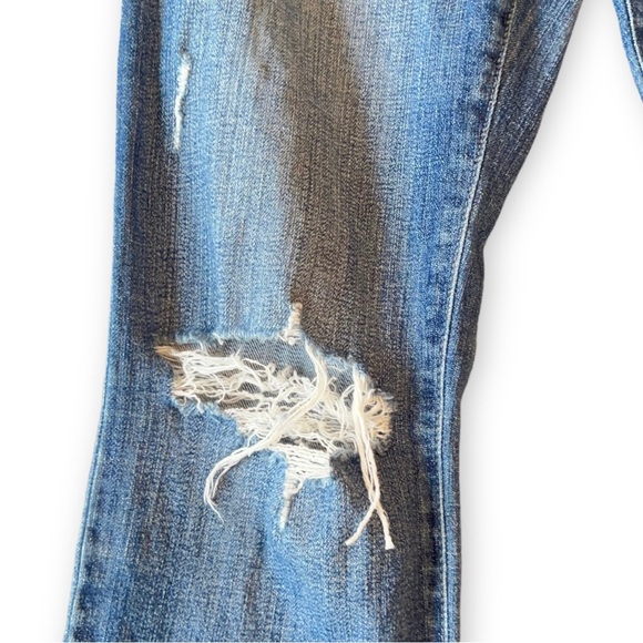 Pistola Distressed Skinny Jeans Blue Ripped Patchwork Mid-Rise Women’s Size 28 - Picture 10 of 16